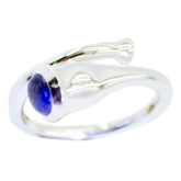 Siti Blue Solitaire Ring India Silver Gemstone Ring